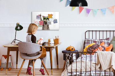 Dry erase magnetic board Raccoon with glasses