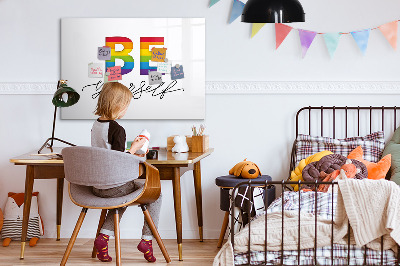 Dry erase magnetic board Inscription be yourself