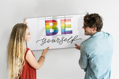 Dry erase magnetic board Inscription be yourself