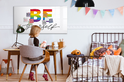 Dry erase magnetic board Inscription be yourself