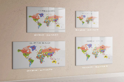 Magnetic dry erase board Map of flags