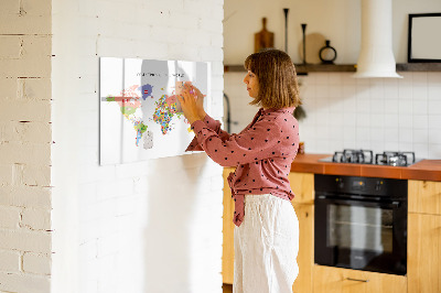 Magnetic board for writing Map of flags