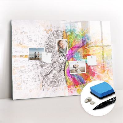 Dry erase magnetic board Abstract brain