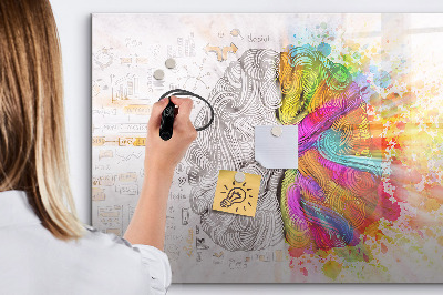 Magnetic board with marker Abstract brain