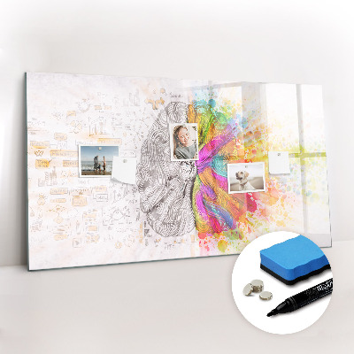 Dry erase magnetic board Abstract brain