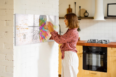 Dry erase magnetic board Abstract brain