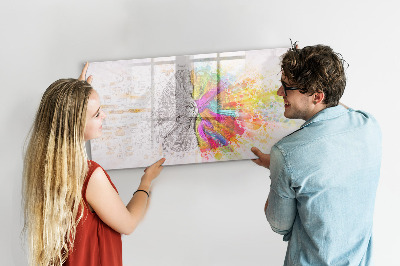 Dry erase magnetic board Abstract brain