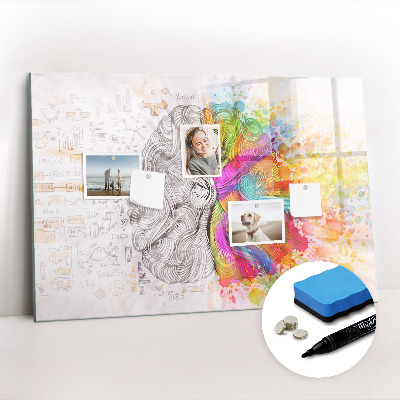 Dry erase magnetic board Abstract brain