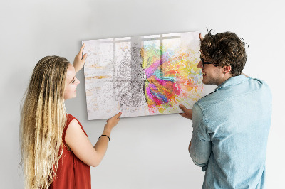 Dry erase magnetic board Abstract brain