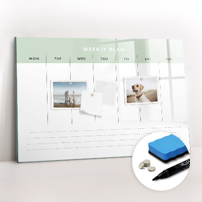 Magnetic dry erase board Weekly planner