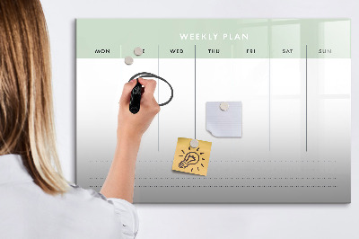 Magnetic dry erase board Weekly planner