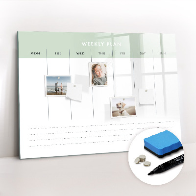 Magnetic dry erase board Weekly planner
