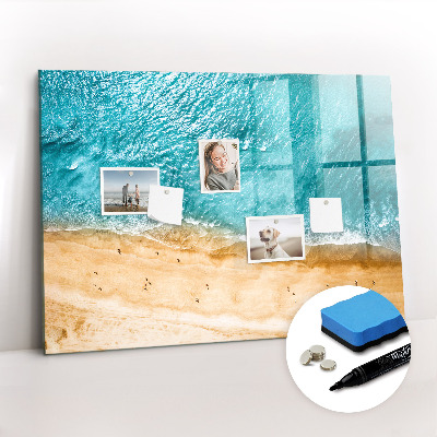 Magnetic board for drawing Sea beach people