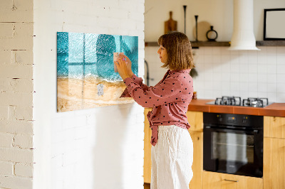 Dry erase magnetic board Sea beach people