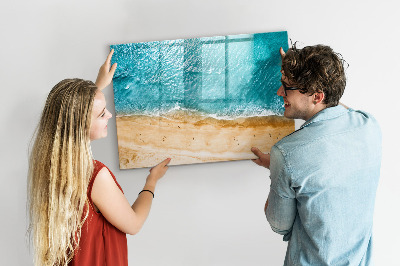 Dry erase magnetic board Sea beach people