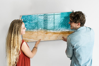 Dry erase magnetic board Sea beach people
