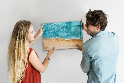 Magnetic board for drawing Sea beach people