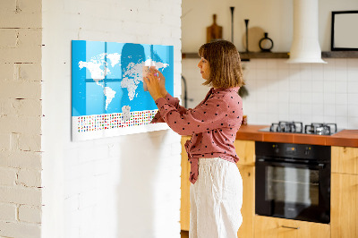 Magnetic dry erase board Contour map of countries