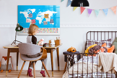 Magnetic dry erase board Contour map of countries