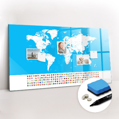 Magnetic board for drawing Contour map of countries