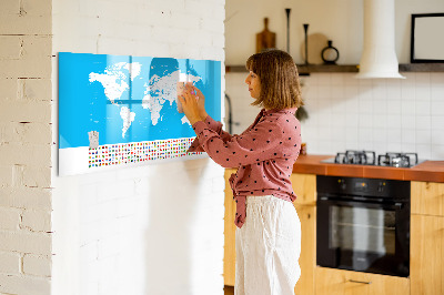 Magnetic dry erase board Contour map of countries