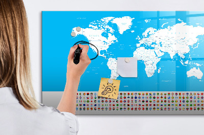 Magnetic dry erase board Contour map of countries
