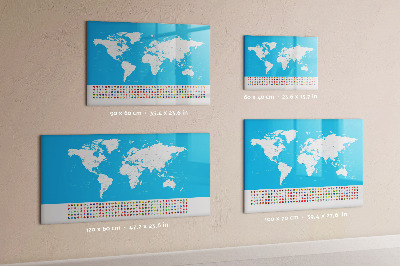 Magnetic dry erase board Contour map of countries