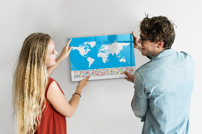 Magnetic board for drawing Contour map of countries