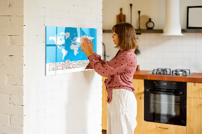 Magnetic dry erase board Contour map of countries