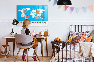 Magnetic dry erase board Contour map of countries
