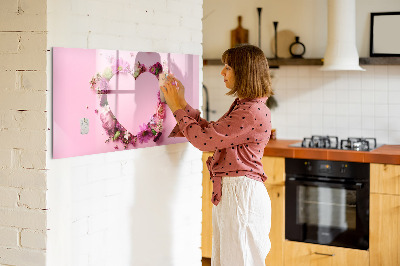 Dry erase magnetic board Heart of flowers