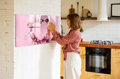 Magnetic board for writing Heart of flowers