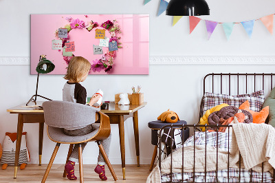 Dry erase magnetic board Heart of flowers