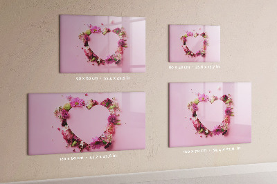 Dry erase magnetic board Heart of flowers