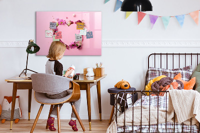 Dry erase magnetic board Heart of flowers