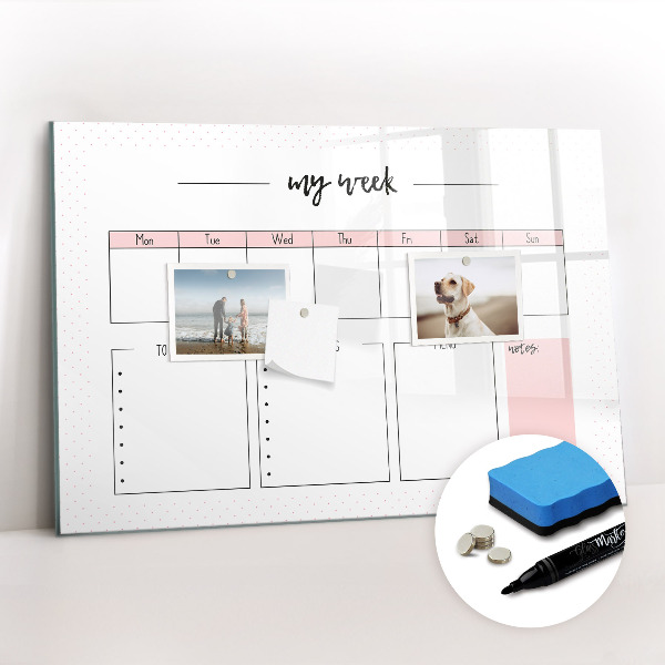 Magnetic dry erase board My weekly planner