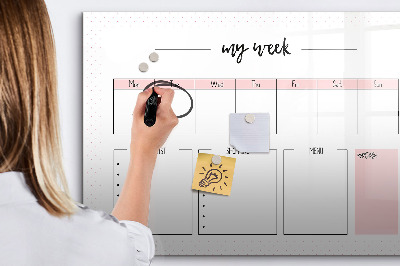 Magnetic dry erase board My weekly planner