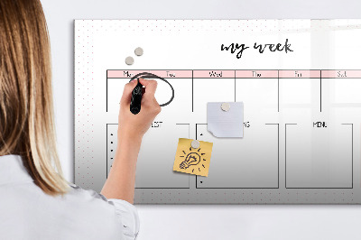 Magnetic dry erase board My weekly planner