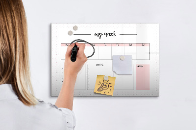 Magnetic board with marker My weekly planner