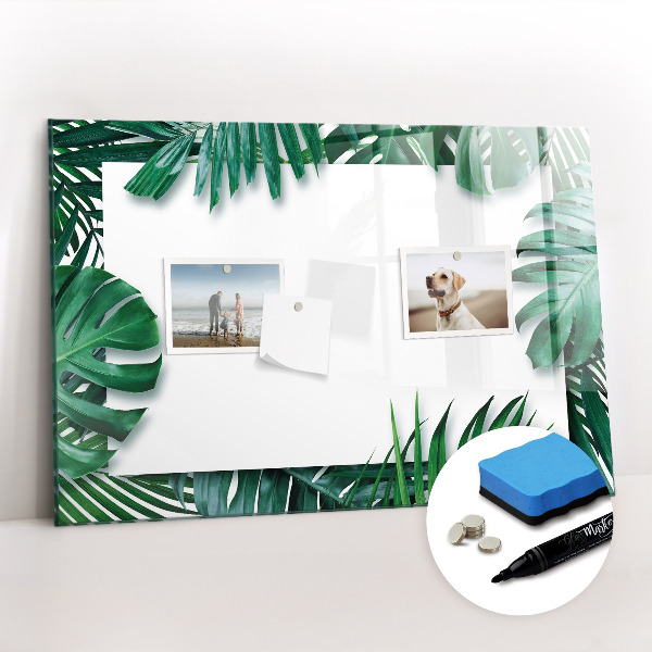 Magnetic dry erase board Tropical leaves