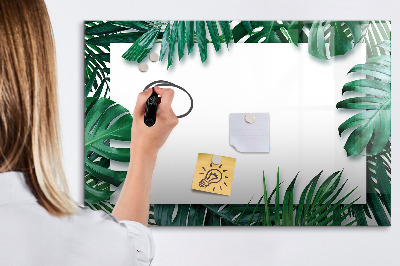 Magnetic dry erase board Tropical leaves