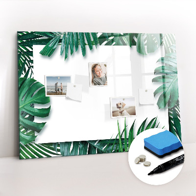 Magnetic dry erase board Tropical leaves