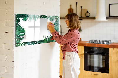 Magnetic dry erase board Tropical leaves