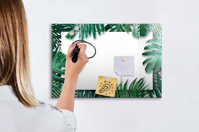 Magnetic dry erase board Tropical leaves