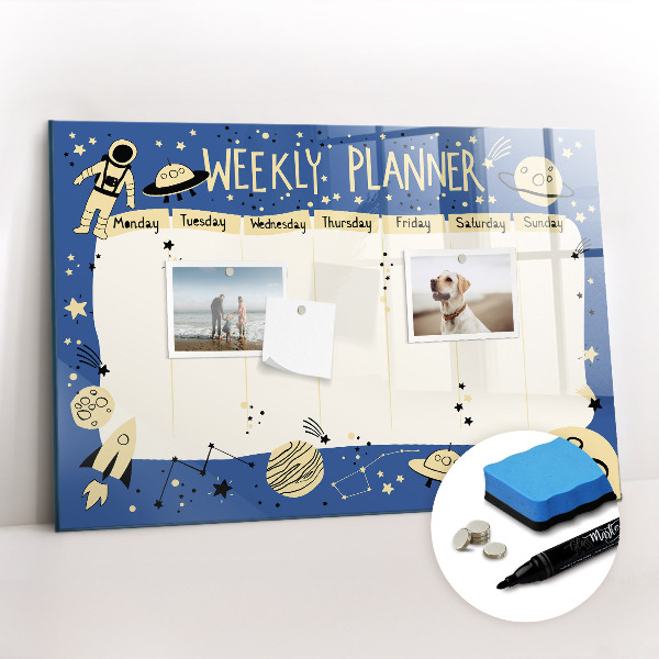 Dry erase magnetic board Cosmic planner