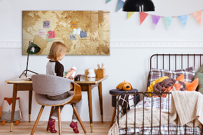 Magnetic dry erase board Vintage world map