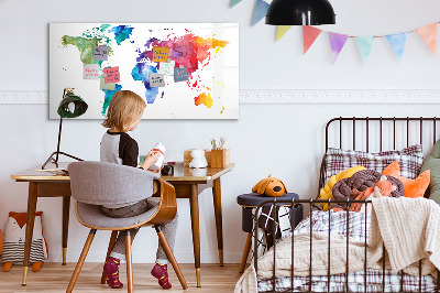 Magnetic drawing board Watercolor world map