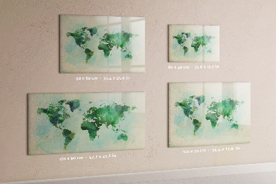 Magnetic dry erase board Watercolor world map