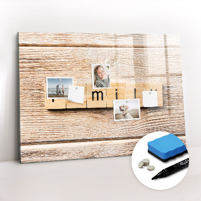 Magnetic dry erase board Family lettering