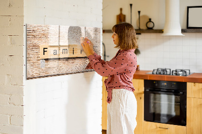 Magnetic dry erase board Family lettering
